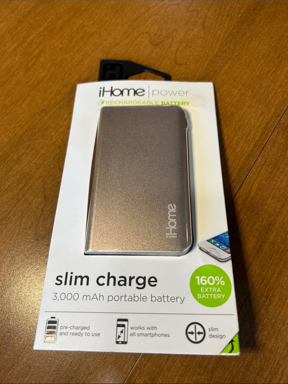 iHome Slim Charge Portable Battery Pack - Rose Gold